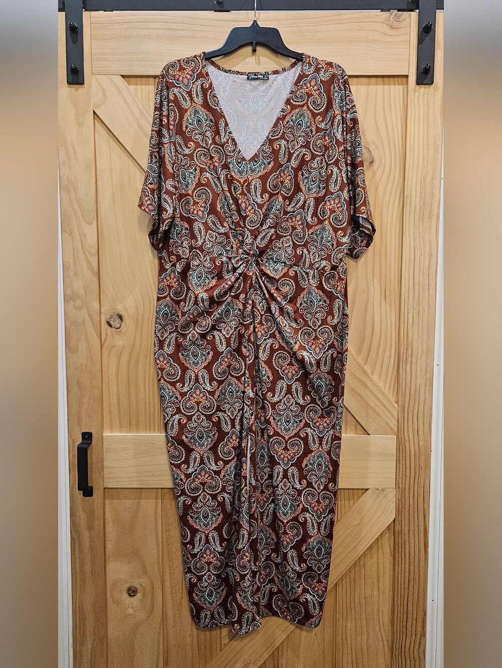 NWOT | Story Teller Brown Paisley Maxi Dress | 1X